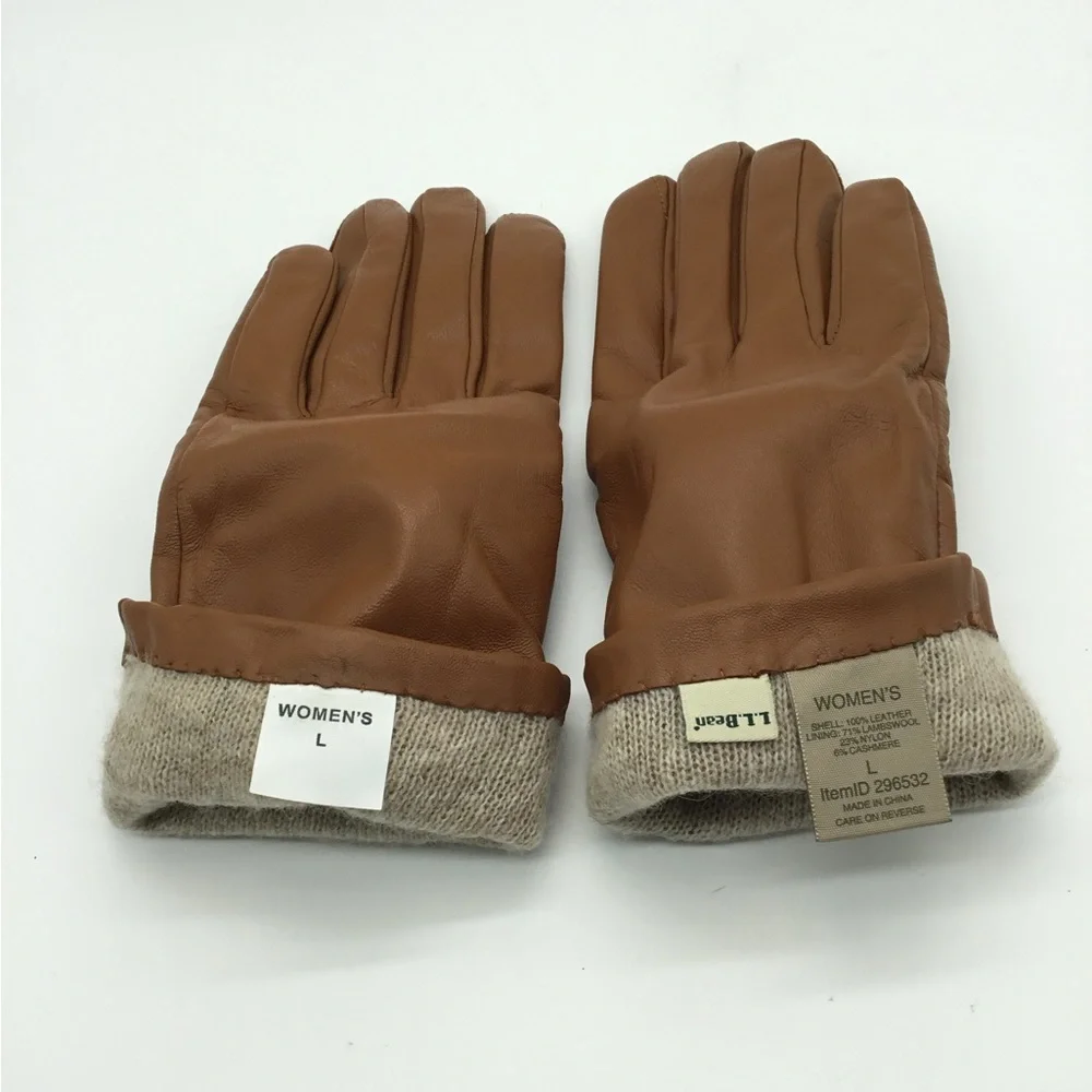 L.L. Bean Women’s Wool Lined Leather Gloves Large